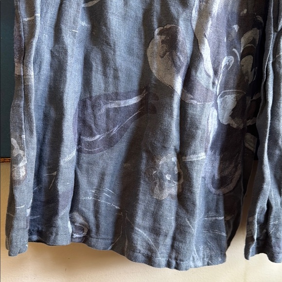 Venti 6 Linen Blue Floral Wide-Leg Pants - Picture 4 of 6